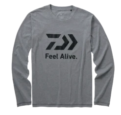 DAIWA L/S FEEL ALIVE T SHIRT DE-82009 GREY