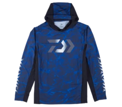 DAIWA SPLASH FISHING SHIRT WITH HOOD- BLUE DE-37009