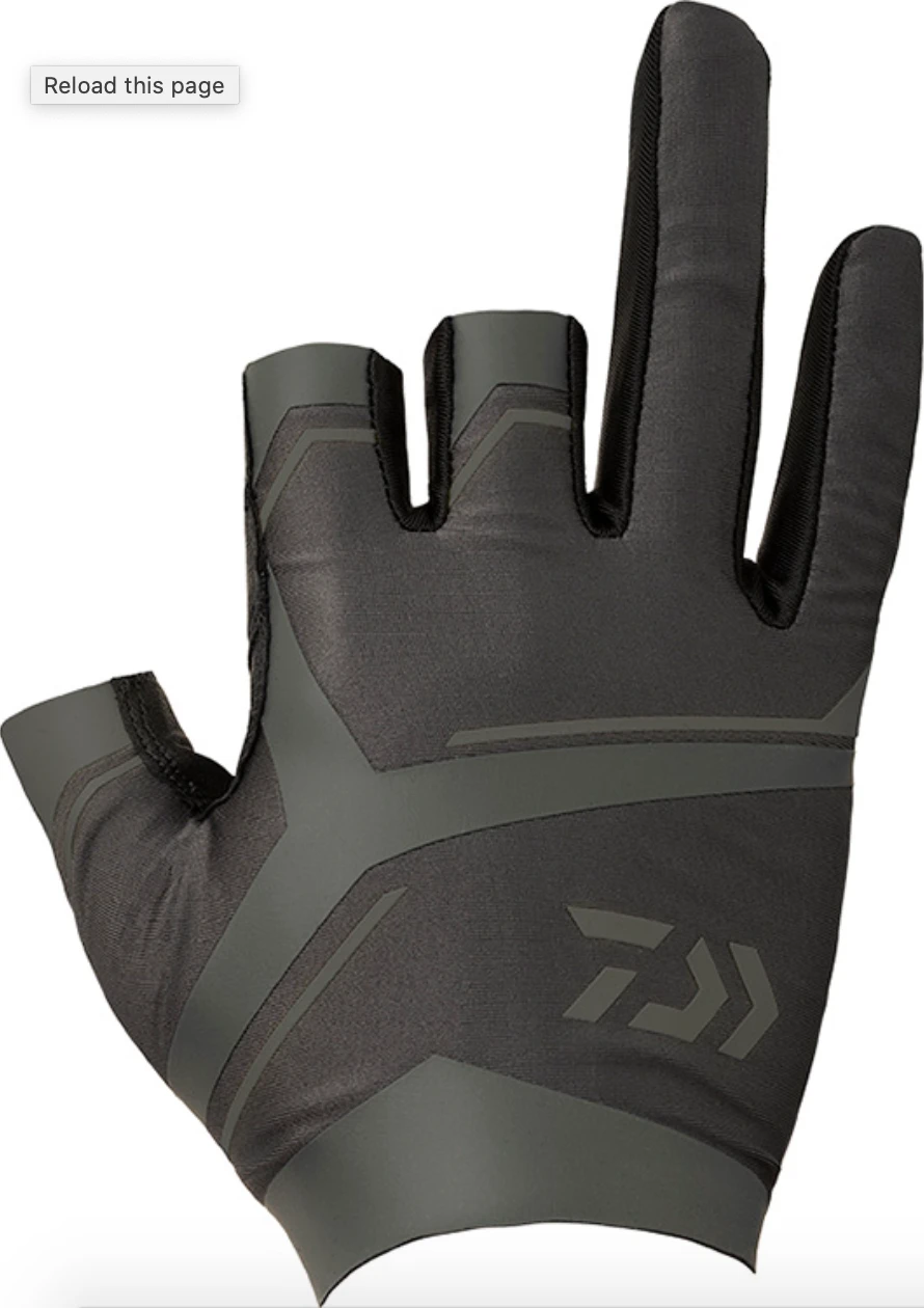 Daiwa Fishing Glove DG-6022 (3 Cut Stretch Fit Gloves With Pad)