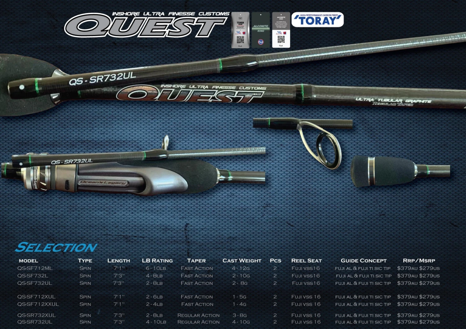 Ocean's Legacy Quest Finesse Rods